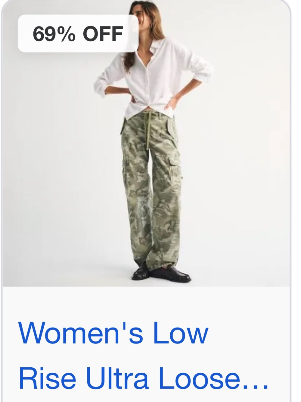EUC Abercrombie & Fitch Curve love low rise ultra loose cargo pants